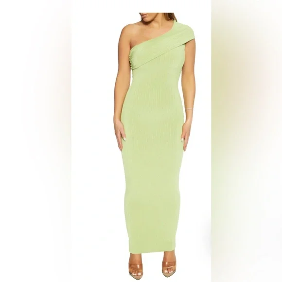 green emerald velvet dress Naked Mock Neck Drape Tie Dress